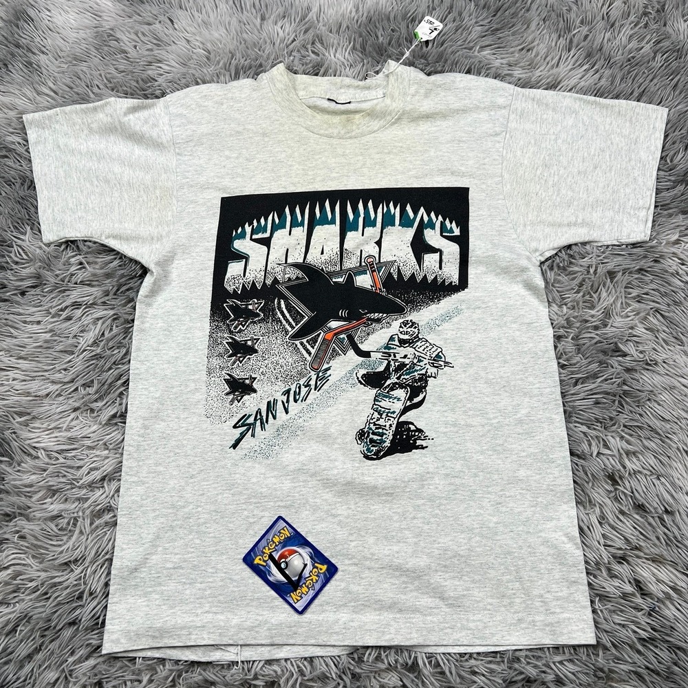 RARE Vintage 1990s San Jose Sharks SINGLE STITCHED T-Shirt  (LARGE)